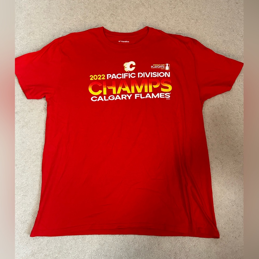 Calgary Flames 2022 Division Champs T-Shirt size XXL
